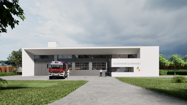 So soll das neue Feuerwehrhaus am Ende aussehen. Für die Gemeinde Schwand handelt es sich um ein Großprojekt. | Foto: Gemeinde Schwand