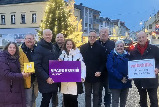 Sabine Lenk, Thomas Griesl, Markus Fischer, Dieter Schreiber, Gudrun Sperner-Habitzl, Manfred Wunsch, Hans-Peter Vodicka, Rosi Rossmüller, Egon Englisch. | Foto: Volkshilfe