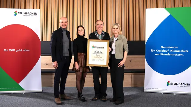 Roland Hebbel, Nora Sallrigler, Sepp Millinger (40 Jahre), Ute Steinbacher. | Foto: Steinbacher