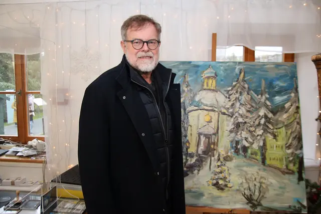 Sein Kunstwerk präsentierte in Oberndorf Rudolf Brudl.