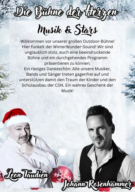Stars auf unserer Bühne: Freuen Sie sich auf stimmgewaltige Auftritte von Johann Rosenhammer und Leon Taudien – und das alles bei freiem Eintritt!