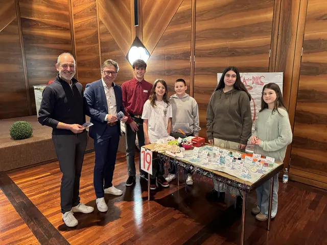 Schülerinnen und Schüler der MS Untermarkt mit WK-Obmann Christian Strigl und dem Direktor der HAK Werner Hohenrainer. | Foto: WK Reutte