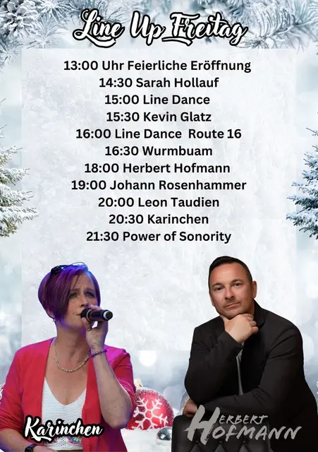 Der Startschuss ins Wochenende: Am Freitag erwarten Sie ab 13 Uhr unter anderem die Wurmbuam, Herbert Hofmann und als krönender Abschluss Power of Sonority.