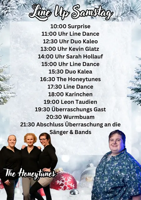 Volles Programm am Samstag: Von Line Dance über Newcomer bis zu den "Honeytunes" – hier ist für jeden Musikgeschmack etwas dabei.