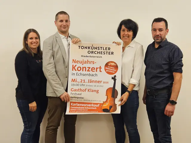 GGR Kerstin Scharf, Vbgm. Christian Kletzl, GGR Bettina Hofmann und Bgm. Andreas Straßer freuen sich über Ihren Besuch beim Neujahrskonzert der NÖ Tonkünstler am 21. Jänner 2026 in Echsenbach! | Foto: Gemeinde Echsenbach
