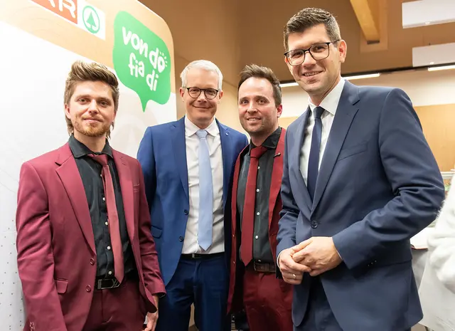 Martin Vallant-Taferner, Andreas Ender (Geschäftsführer für SPAR Kärnten und Osttirol) Armin Vallant-Taferner sowie Landeshauptmann-Stellvertreter Martin Gruber | Foto: SPAR/gleissfoto