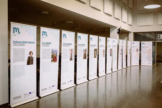 27 Roll-Ups zeigen das Wirken von Frauen im Montanwesen in den vergangenen 100 Jahren.  | Foto: Armin Russold