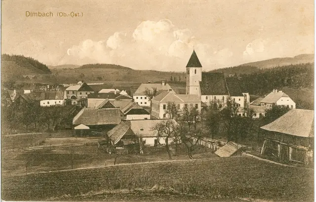 Ortsansicht von Dimbach aus dem Jahr 1913 | Foto: Stiftsarchiv St. Florian