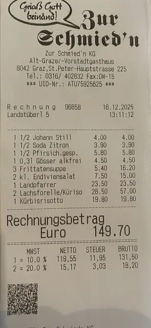 In der Schmied'n gab es ein steirisches Mittagsessen. | Foto: MeinBezirk