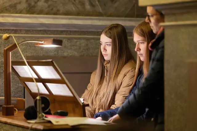 Die Musikschüler ließen zum krönenden Abschluss festliche Klänge in der Kirche ertönen. | Foto: MS Mureck