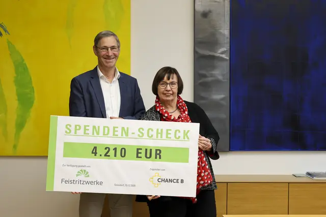 Erich Rybar, Geschäftsführer der Feistritzwerke-Steweag GmbH und Eva Skergeth-Lopič Geschäftsführerin der Chance B. | Foto: Chance B