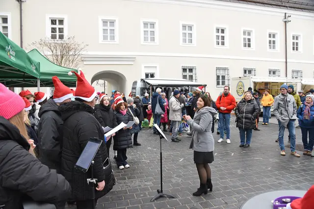 Die NÖ Musikmittelschule Dr. Th. Körner II begeistert die Besucherinnen und Besucher am Domplatz. | Foto: Josef Vorlaufer