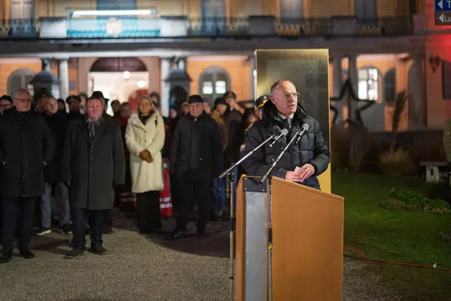 Innenminister Gerhard Karner betonte in seiner Ansprache die Bedeutung der engen Kooperation zwischen Polizei und Bundesheer. | Foto: Bundesheer/Klikovich