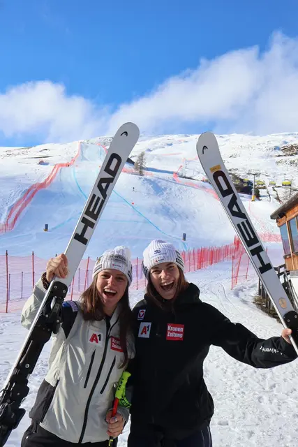 Leonie Zegg und Anna Schilcher feierten einen ÖSV-Doppelsieg in St. Moritz. | Foto: ÖSV