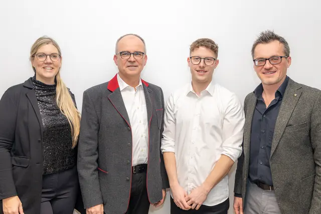 Vizebürgermeister Gudrun Haas, Franz Prankl, Florian Quintus und Bürgermeister Hans-Jürgen Resel. | Foto: Marktgemeinde St. Leonhard am Forst