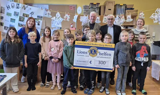 Mobbingprävention in der Volksschule Ratschendorf Lions-Sekretär Gerhard Pracher und Präsident Kurt Maitz | Foto: Lions Club