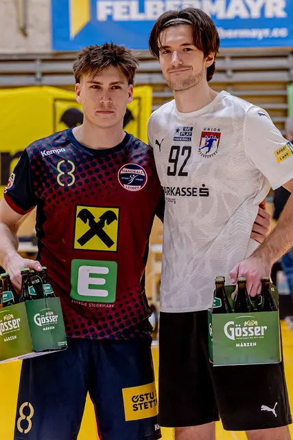 Die "Spieler des Abends": Franz Pucher (Sportunion Leoben) und Sebastian Schubert (Korneuburg) | Foto: Robert Edegger