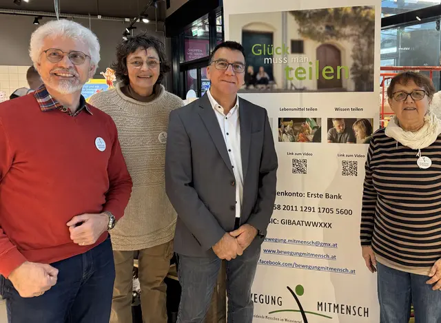 Ali Joshani, großzügige Spenderin, BMM-Obmann Franz Schneider. | Foto: Bewegung Mitmensch