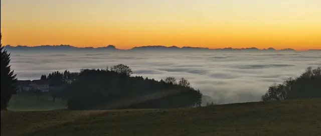 Unter der Nebelsuppe ist es eisig und darüber Sonnenschein!!! 
