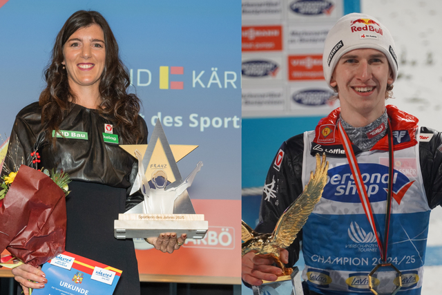 Die Sportler des Jahres 2025: Ruderin Magda Lobnig und Skispringer Daniel Tschofenig | Foto: Fotocollage MeinBezirk.at/Dieter Arbeiter/Johannes Brandner