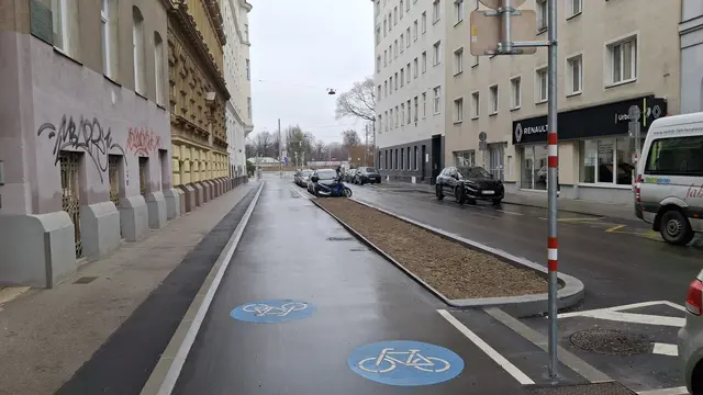 Der Zwei-Richtungs-Radweg in der Rembrandtstraße wurde erweitert.  | Foto: Stadt Wien/Mobilitätsagentur