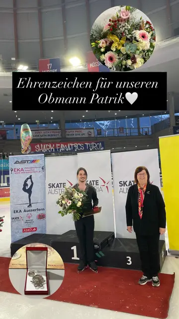 Patrik Huber erhielt das Silberne Ehrenzeichen des Österreichischen Eiskunstlaufverbandes. | Foto: EKA