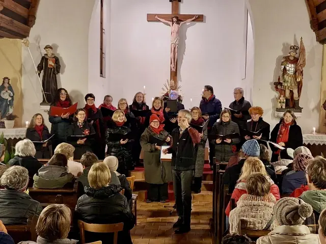 Cantus Vivendi begeistert unter der Leitung von Mag. Stefan Schwarzl mit Adventklängen in der gut besuchten Kapelle in Mollands | Foto: Hermann Burgstaller
