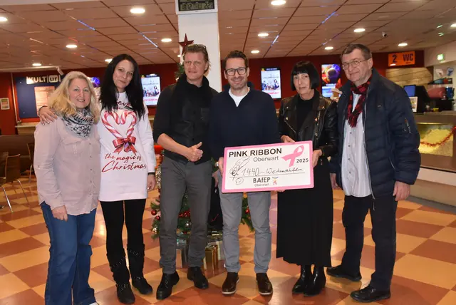 Benefiz-Kinoabend für die Krebshilfe Burgenland: Hedy Pratscher, Daniela Schurek, Gery Seidl, Wolfgang Brandner (Dieselkino), Elisabeth Schranz, Herwig Wallner | Foto: Krebshilfe Burgenland