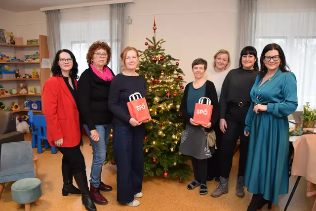 Landesfrauen-Geschäftsführerin Claudia Musil, GRin Roswitha Janka, die Frauenhaus-Mitarbeiterinnen Doris Balzer und Sandra Schreiber, SPÖ-Bezirksgeschäftsführerin Silvia Schneider, GRin Romana Spitzbart- Kleewein und Nationalratsabgeordnete Melanie Erasim. | Foto: Schingerling