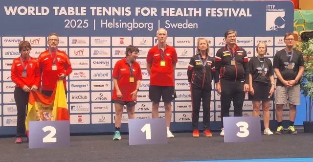 Mixed Bronze Claudia Kurt - die 2. Medaille für Claudia Hellinger mit Partner Kurt  Reisinger im Mixed Doppel Kl. 2, diesmal in Bronze. | Foto: PTTA