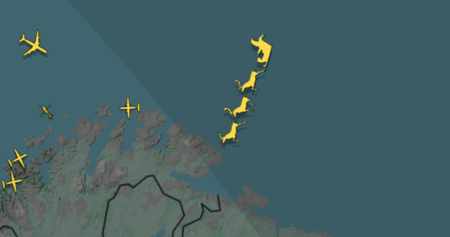 Das Flugobjekt mit dem Rufzeichen "R3DN053" und der Flugnummer "SANTA1" ist bereits auf dem Weg nach Europa – wenn man Flightradard24 glauben darf. | Foto: Screenshot Flightradar24