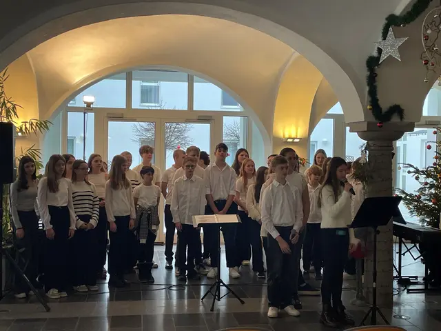 Der Chor der dritten und vierten Klasse der Musikmittelschule St. Martin bei der Weihnachtsfeier im Bezirksalten- und Pflegeheim St. Martin. | Foto: MMS St. Martin
