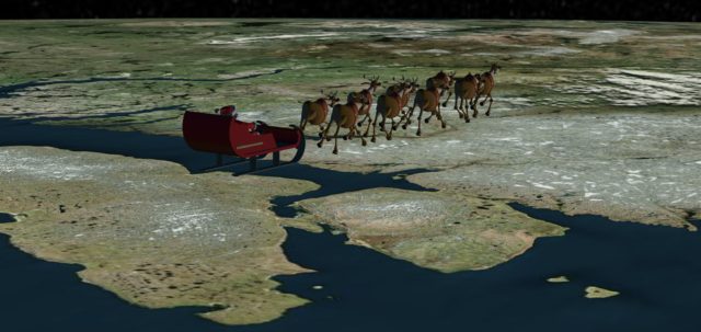 Santa Claus, seine neun Rentiere und sein Schlitten sind schon im Anflug auf Europa und Österreich. Wer es nicht glaubt, der kann ja auf Flightradar24 selbst nachprüfen. | Foto: Screenshot Flightradar24