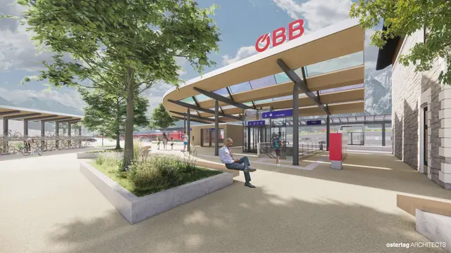 Visualisierung des Bahnhofs Völs nach dem Umbau _ so wird es 2029 aussehen! | Foto: ÖBB / Ostertag Architects.