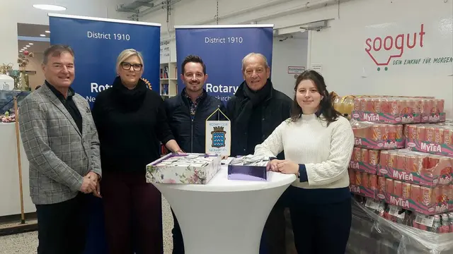 Spendenübergabe des Rotary Club Neunkirchen im soogut Markt Ternitz. | Foto: Rotary Club Neunkirchen