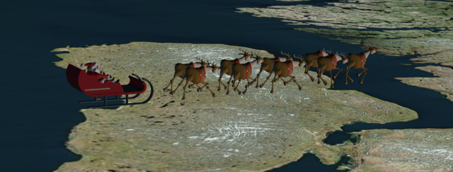 Santa Claus, seine neun Rentiere und sein Schlitten sind schon im Anflug auf Europa und Österreich. Wer es nicht glaubt, der kann ja auf Flightradar24 selbst nachprüfen. | Foto: Screenshot Flightradar24
