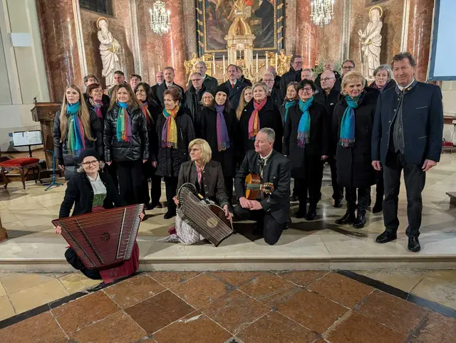 Die musikalischen Teilnehmer "Männerchor der Kärntner in Wien", "Vokal Harmonie Stockerau", "Südsaitig-Musik Tulln". | Foto: V | H