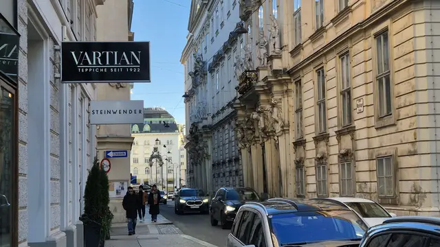 27.12.2025 Blick durch die Wipplingerstraße in Richtung Hohen Markt.