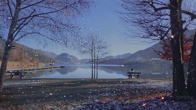 ... noch weihnachtlich glitzert der Fuschlsee.
Kleine Spielerei.