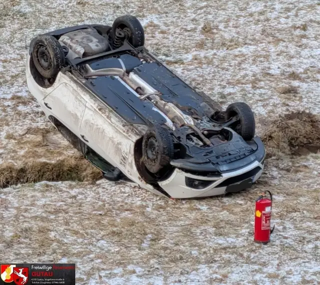 Das Auto der 20-Jährigen landete auf dem Dach.