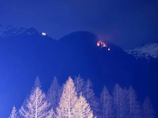 Waldbrand im Bereich Mallnitz - Ankogel - Mittelstation. | Foto: Freiwillige Feuerwehr Obervellach