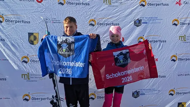 Die Meister/in des Schokoladenskilaufs on Oberperfuss: Matteo Knoflach und Antonia Rubatscher | Foto: SVO