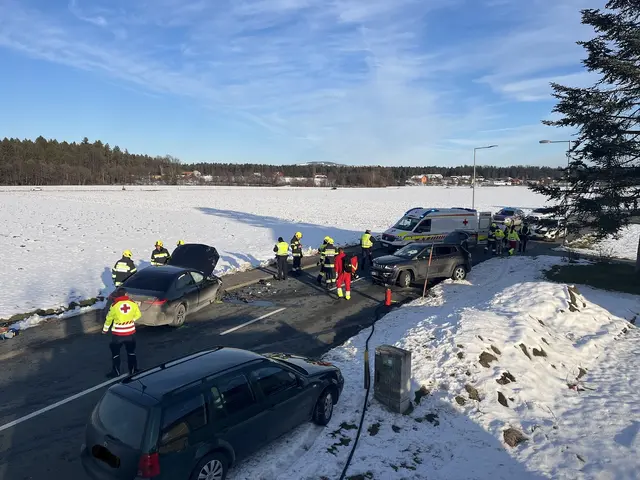 In St. Martin im Sulmtal kam es am Sonntag zu nur wenige Minuten nach einem Frontalzusammenstoß zu einem Folgeunfall.  | Foto: Freiwillige Feuerwehr Dietmannsdorf