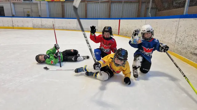 Laurin, Elizabeth, Neeltje und Lorenz nach getaner Arbeit beim U7 Learn-to-Play Turnier | Foto: Marjet Renzenbrink