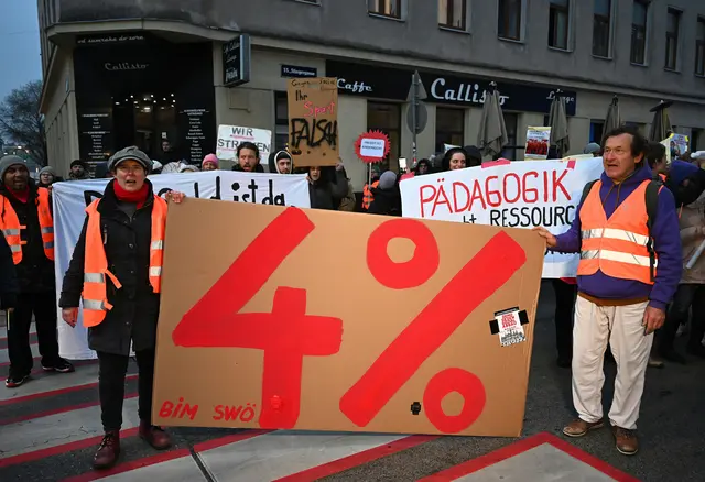 Pochen auf vier Prozent: Die Kollektivvertragsverhandlungen für die Sozialwirtschaft gehen nach den Arbeitsniederlegungen im Dezember weiter. | Foto: APA-Images / APA / HELMUT FOHRINGER