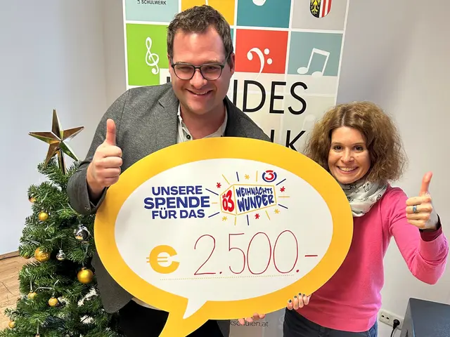 Nicht nur Direktor Thomas Asanger und Lisa Kronsteiner freuten sich über den Spendenscheck.  | Foto: Gabriele Steiner 