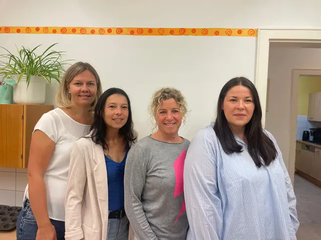 Das Kindergartenteam Carina, Gerlinde, Andrea (Leiterin) und Kerstin freut sich am Tag der offenen Tür, am 15. Jänner auf viele Besucher. | Foto: KiGa Riegerting