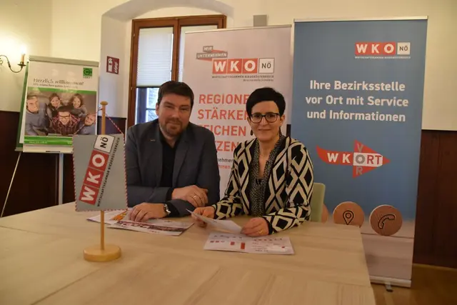 Die Wirtschaftskammer in Scheibbs setzt auf Beratungen vor Ort: Bezirksstellenleiter Augustin Reichenvater und Bezirksobfrau Silvia Teufel | Foto: Roland Mayr/MeinBezirk Scheibbs