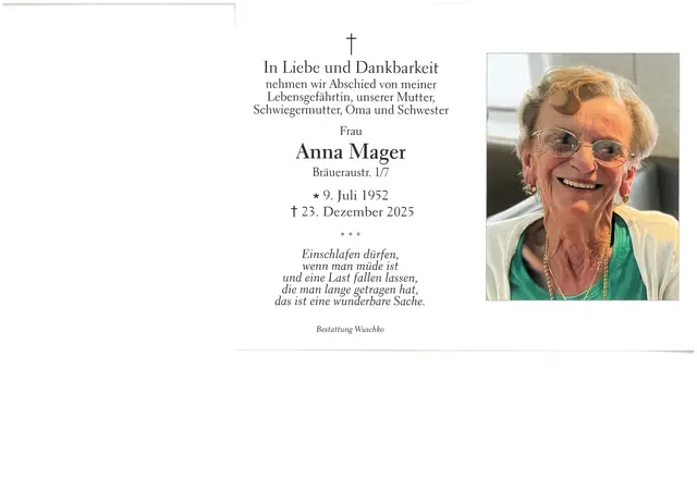 Anna Mager, 73 Jahre  | Foto: zVg