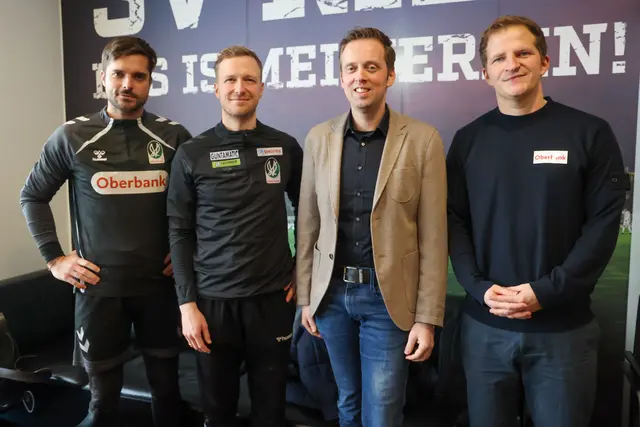 SVR-Kapitän Andreas Leitner, SVR-Cheftrainer Maximilian Senft, SVR-Präsident Thomas Gahleitner und SVR-Geschäftsführer Sport Wolfgang Fiala. | Foto: SVR/Schröckelsberger
